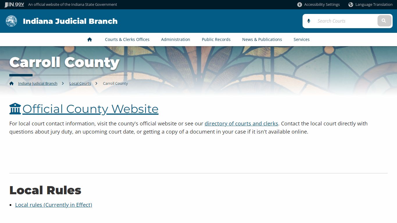 Courts: Carroll County - IN.gov